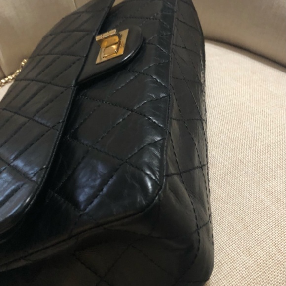 🔴SOLD🔴Chanel Aged Calfskin Quilted 50th Anniversary 2.55 Reissue 227 Black - Picture 9 of 16